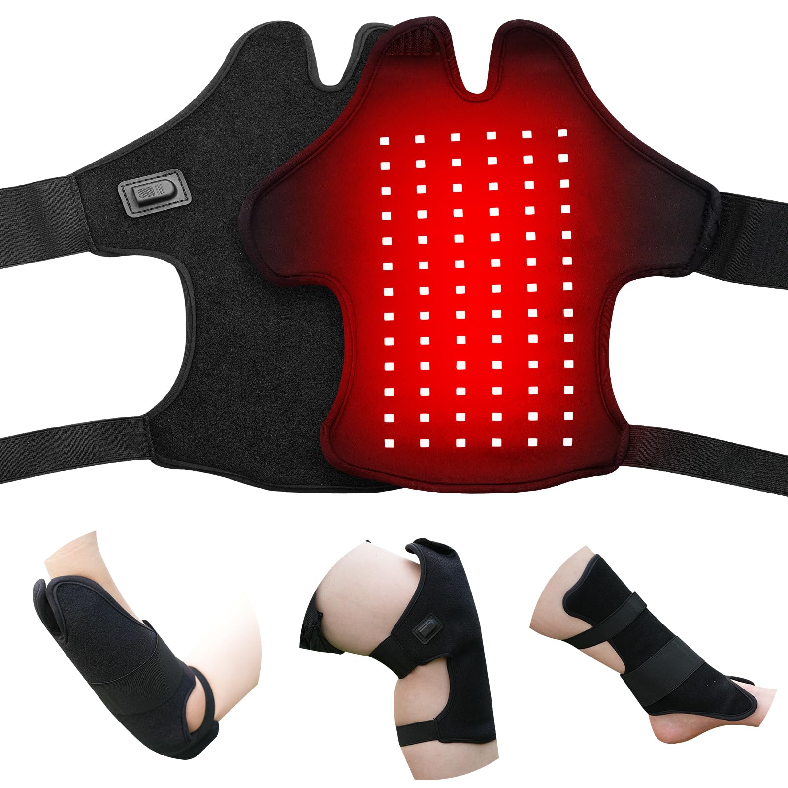 Bnlei banda de terapia de luz roja 850nm para cuello y rodilla; uso cómodo en casa