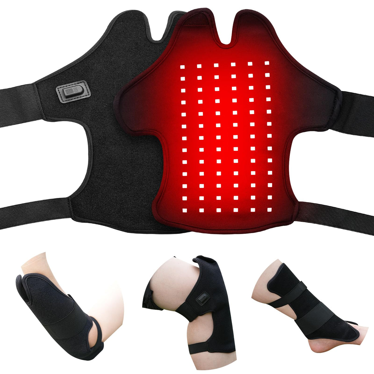 Bnlei banda de terapia de luz roja 850nm para cuello y rodilla; uso cómodo en casa
