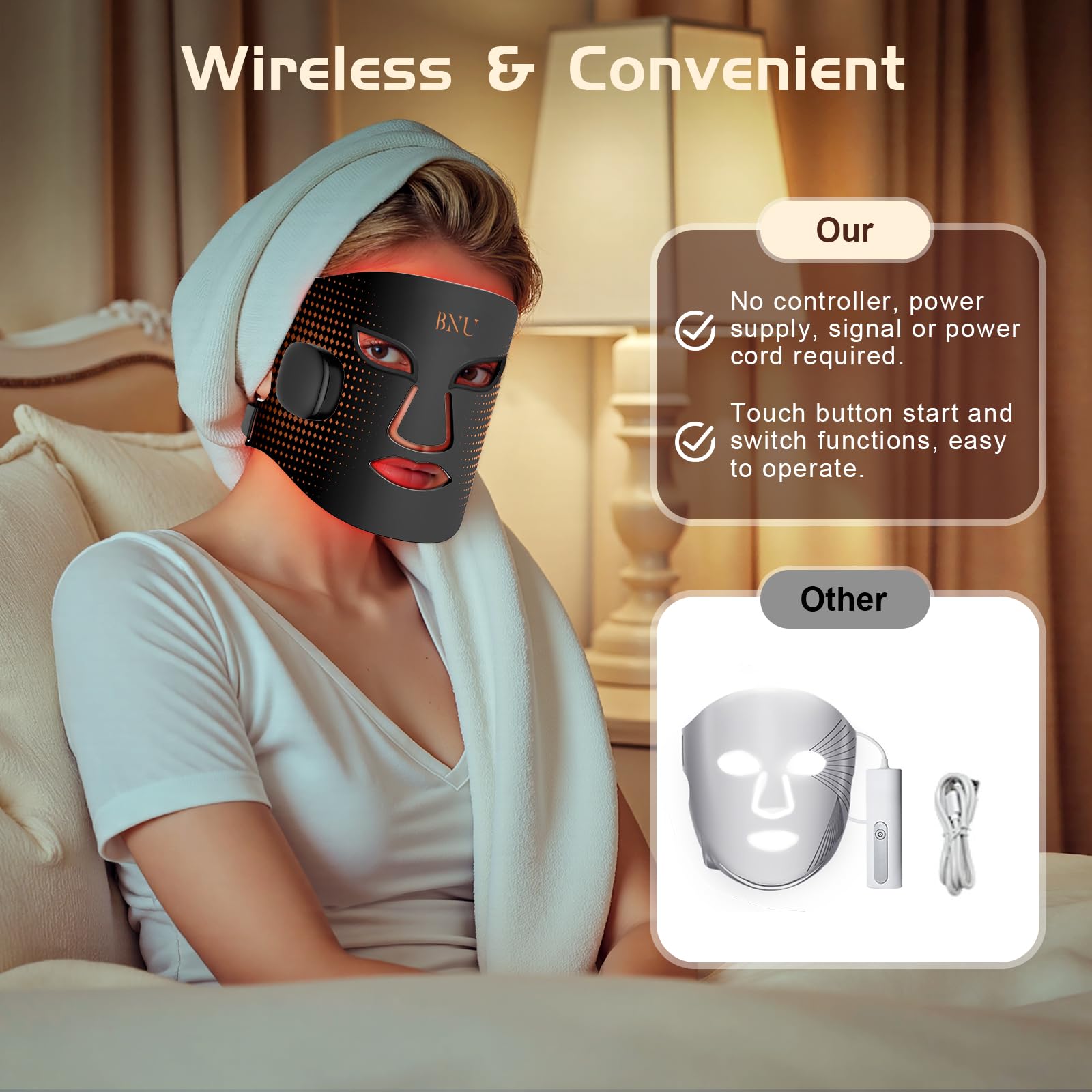 BNU mascarilla con correas ajustables para uso cómodo y seguro.
