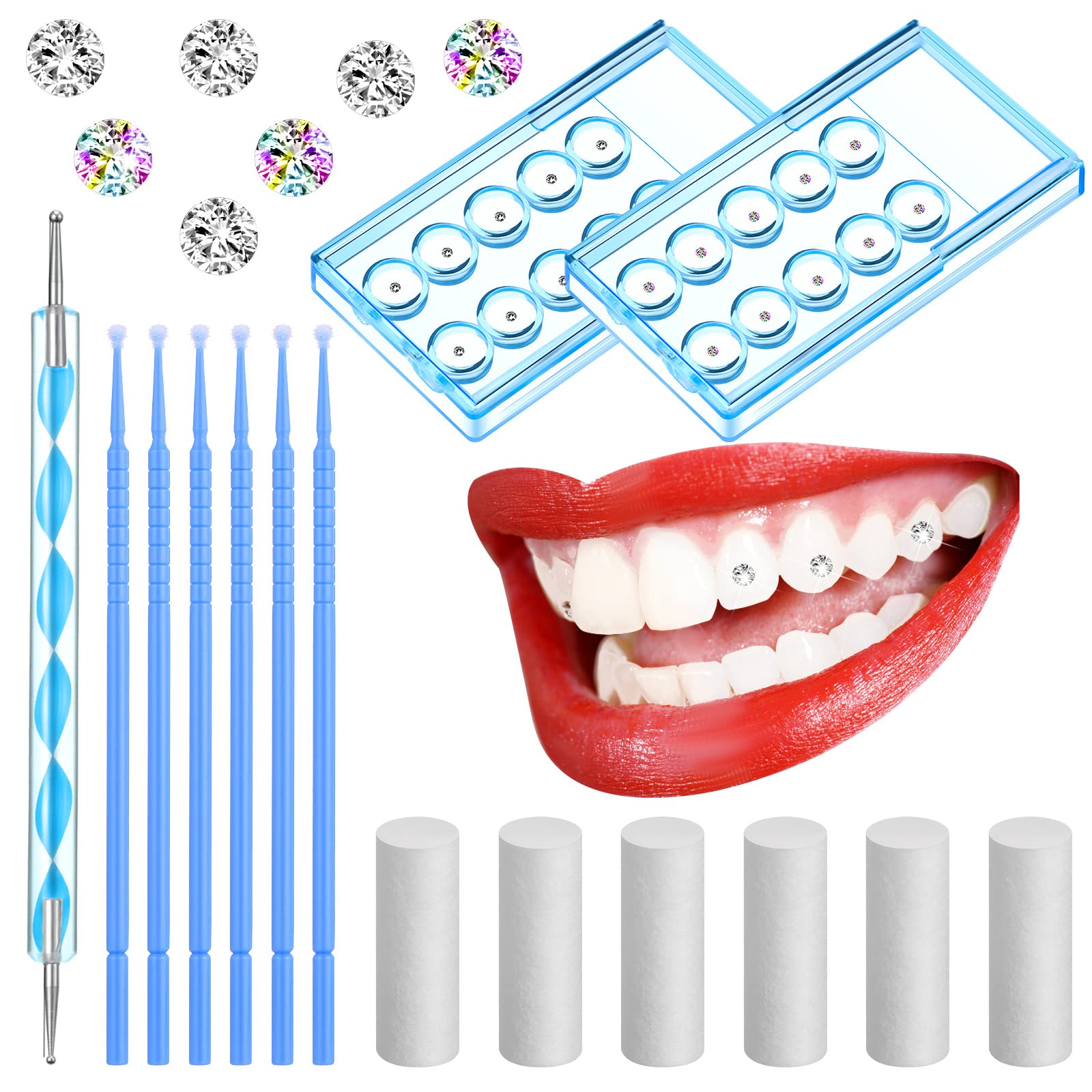Boao gemas dentales: cristales artificiales brillantes para realzar la sonrisa.