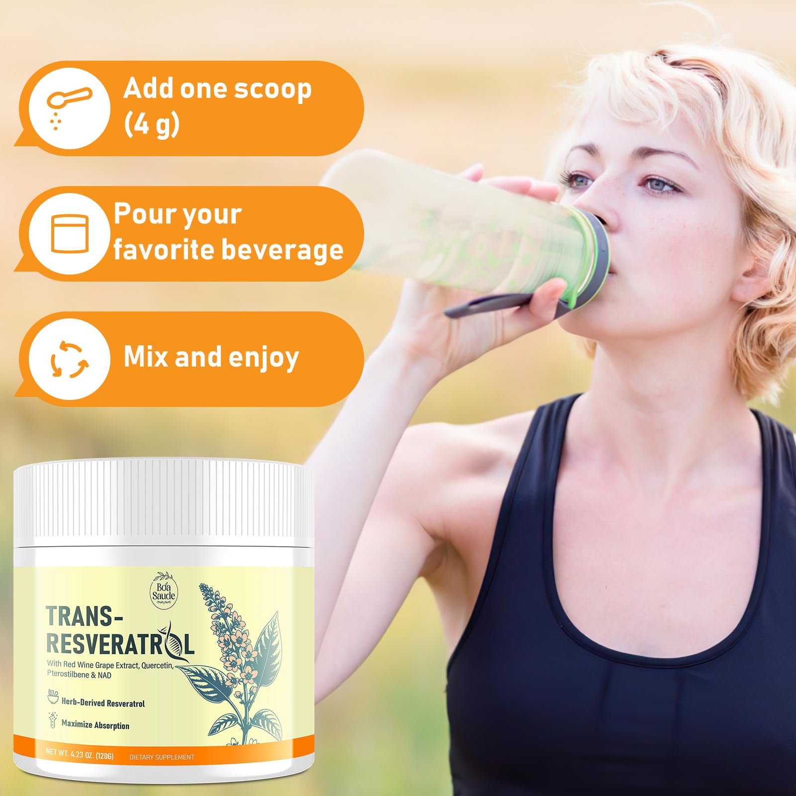 Toma matutina de BoaSaude Trans-Resveratrol con comida rica en grasa