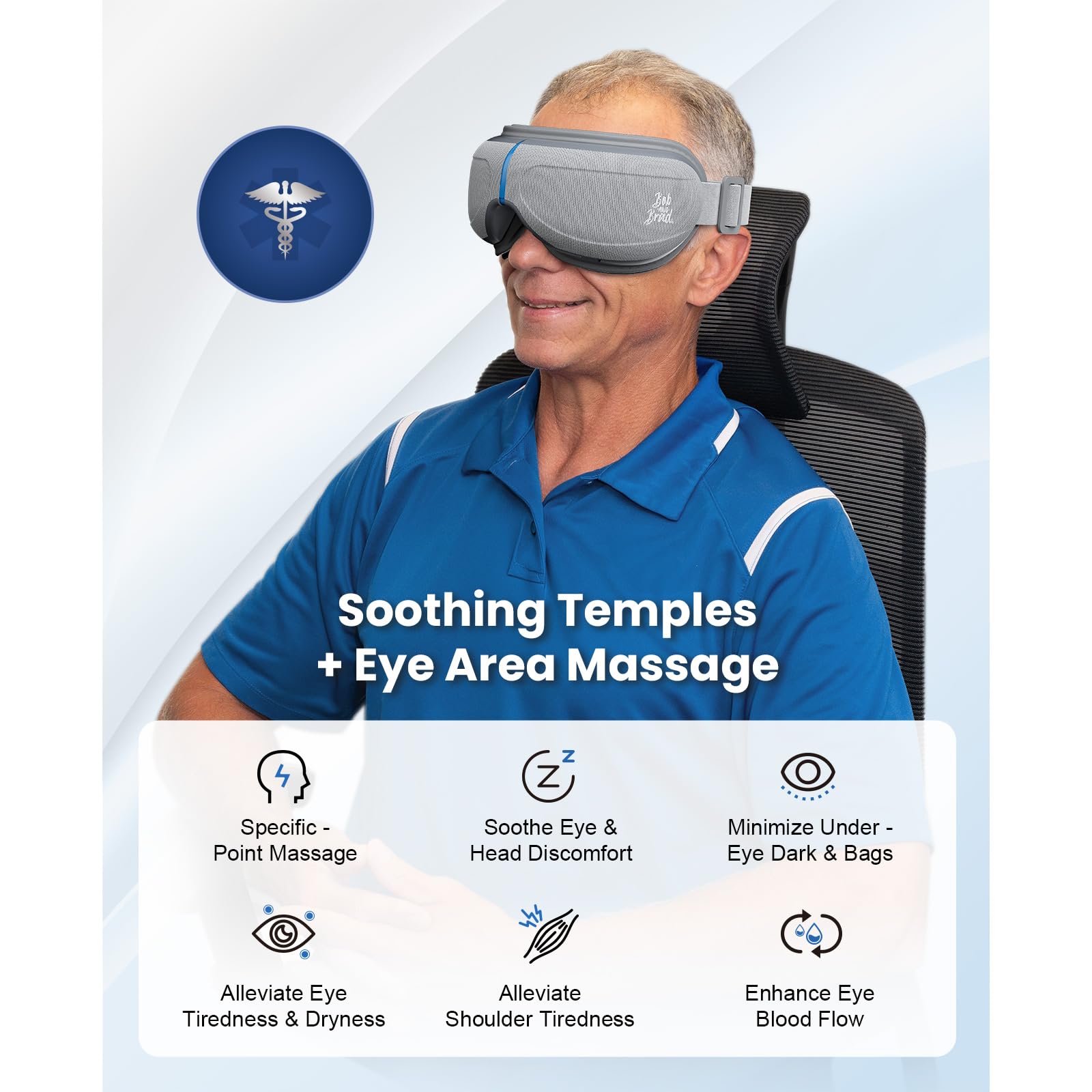 EyeOasis 2 de BOB AND BRAD, ajuste de cabeza ergonómico para un ajuste seguro