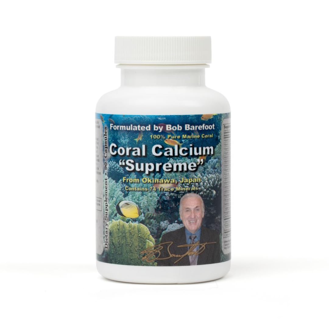 Bob's Best Coral Calcium Supreme, botella con cápsulas para uso diario y minerales