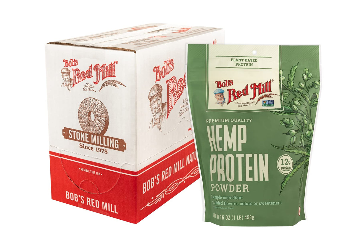 Bob's Red Mill proteina de cáñamo en polvo en bote, disolución fácil para batidos