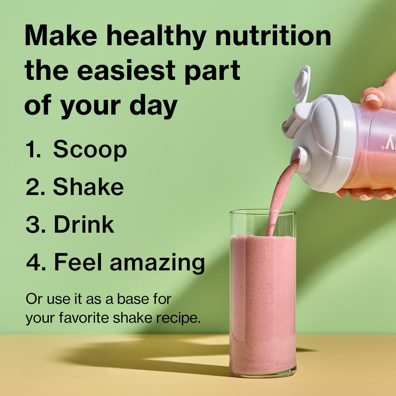 Batido rápido de Shakeology vainilla para energía diaria tras el entrenamiento.