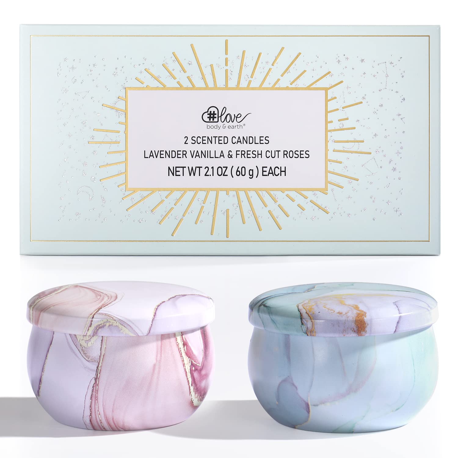 BODY & EARTH # LOVE aroma suave de lavanda, vainilla y rosas para relajación diaria.