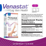 Etiqueta frontal de Venastat destaca su enfoque en soporte vascular.