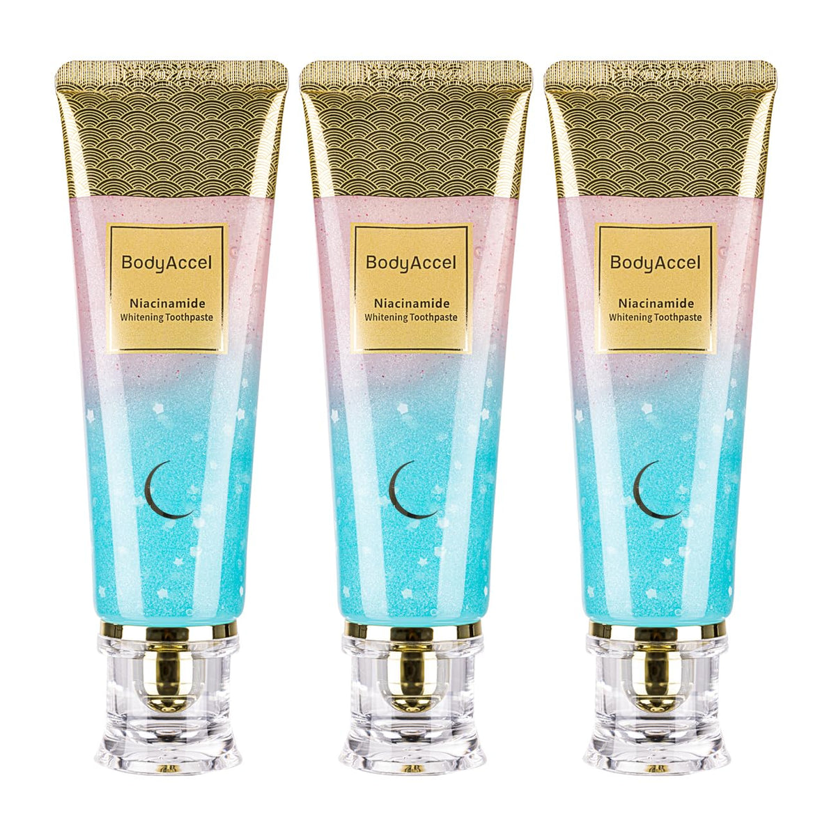 BodyAccel Niacinamida pack3, pasta blanqueadora suave para sonrisa brillante