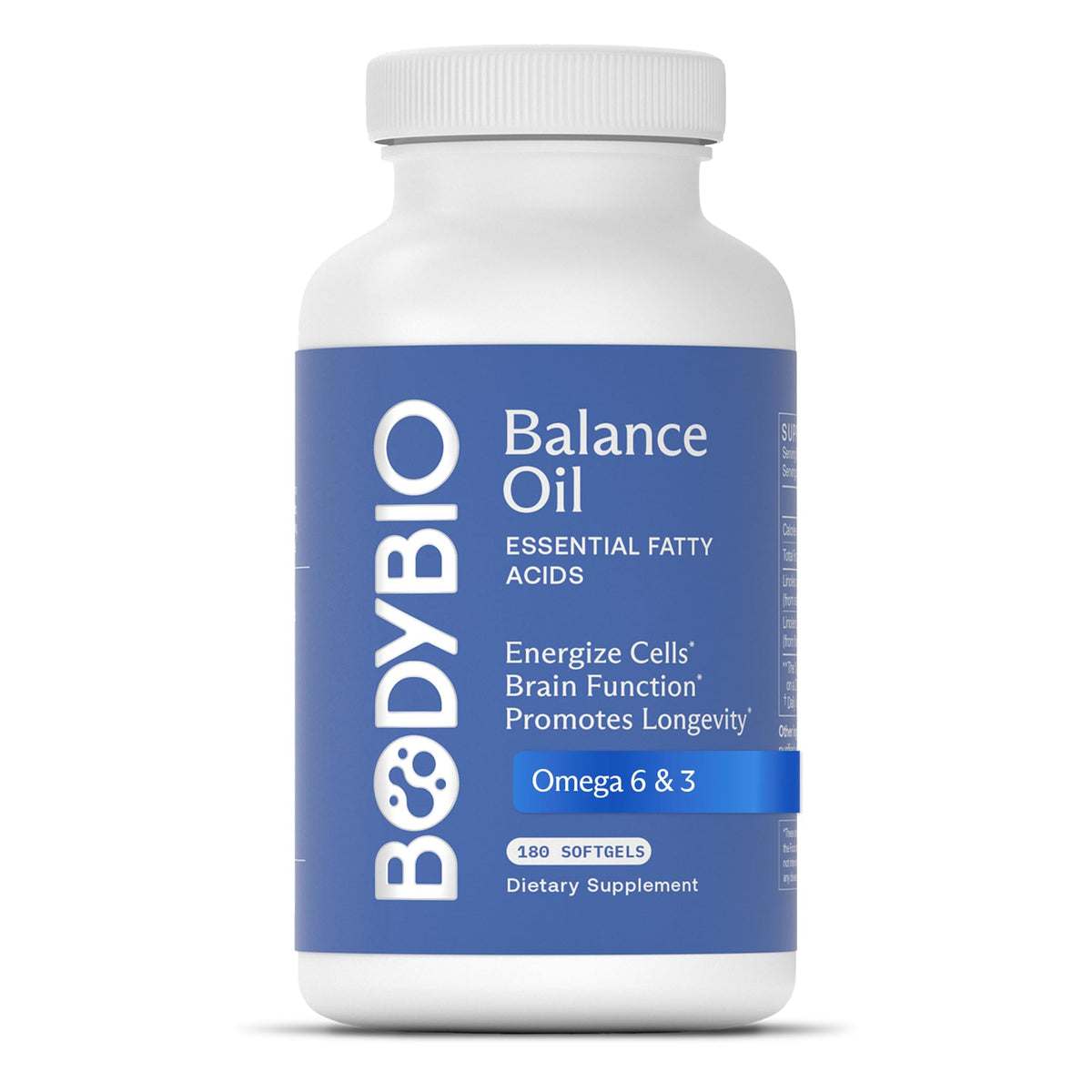 BodyBio Balance Oil: botella de aceite prensado en frío para piel y ánimo.