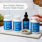 BodyBio Balance Oil: aceite de tono ámbar y textura suave.