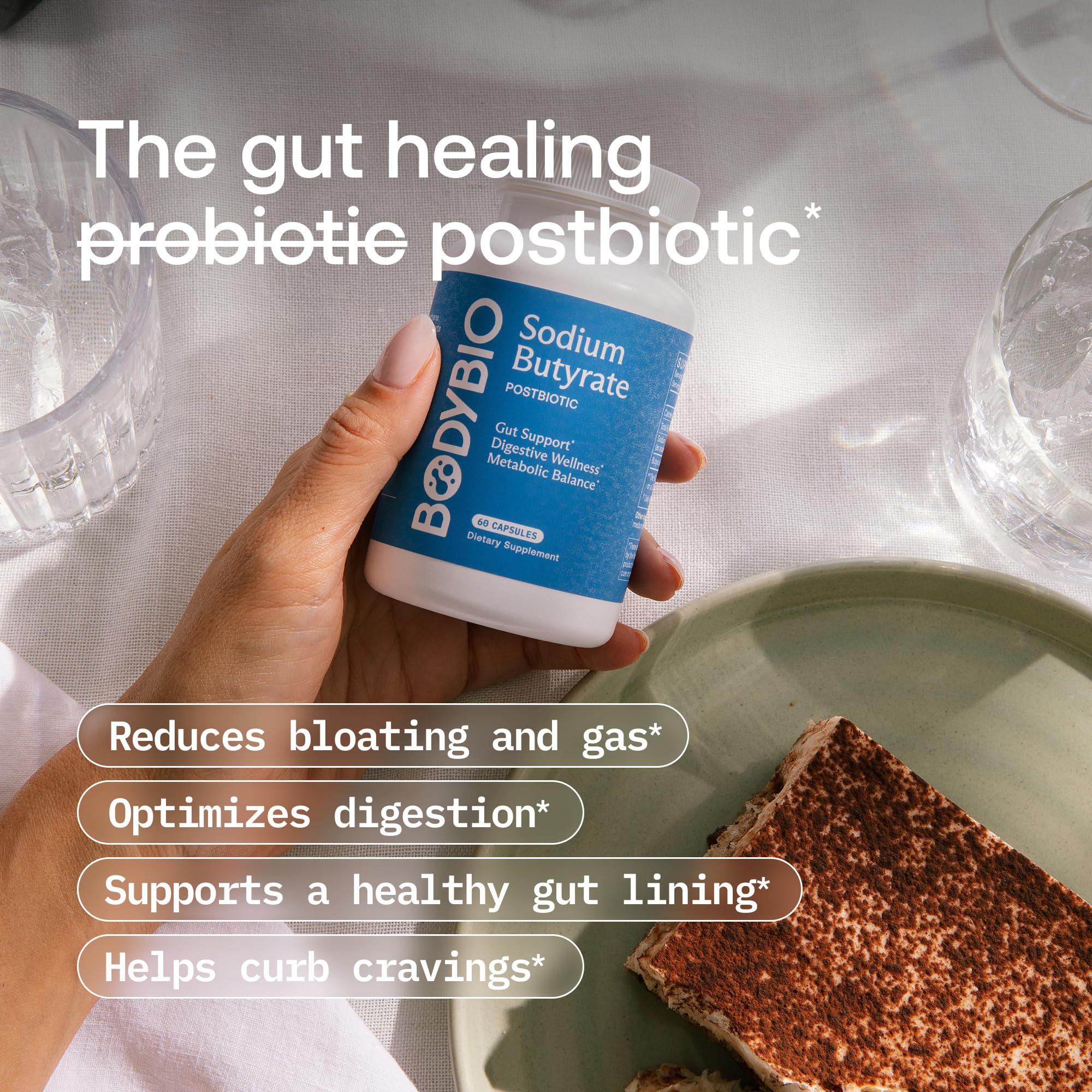 BodyBio Butyrate: envase compacto facilita el almacenamiento en casa.