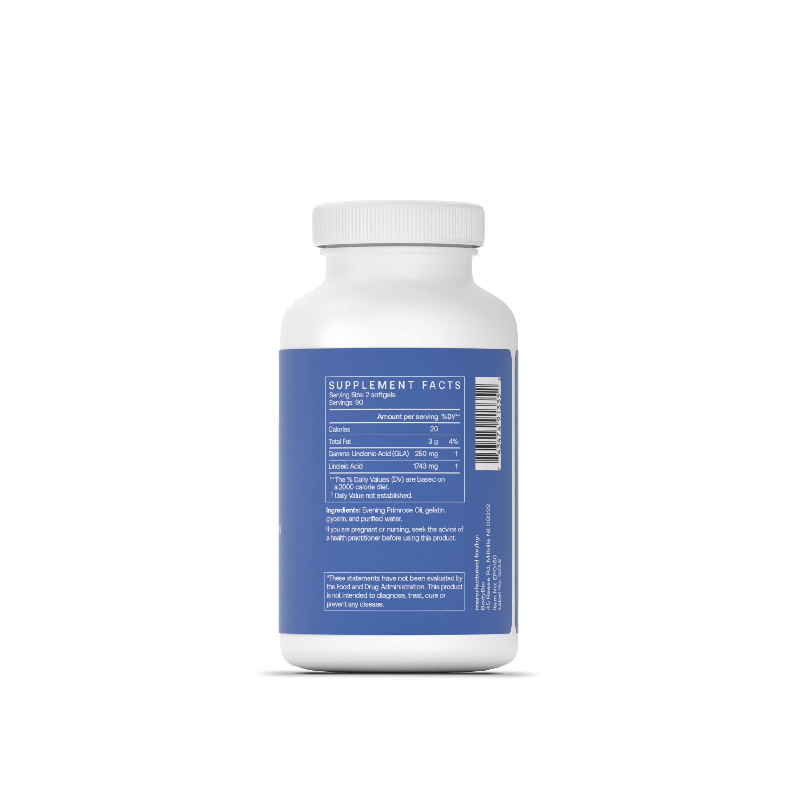 BodyBio Cápsulas de 1300 mg para hidratación diaria