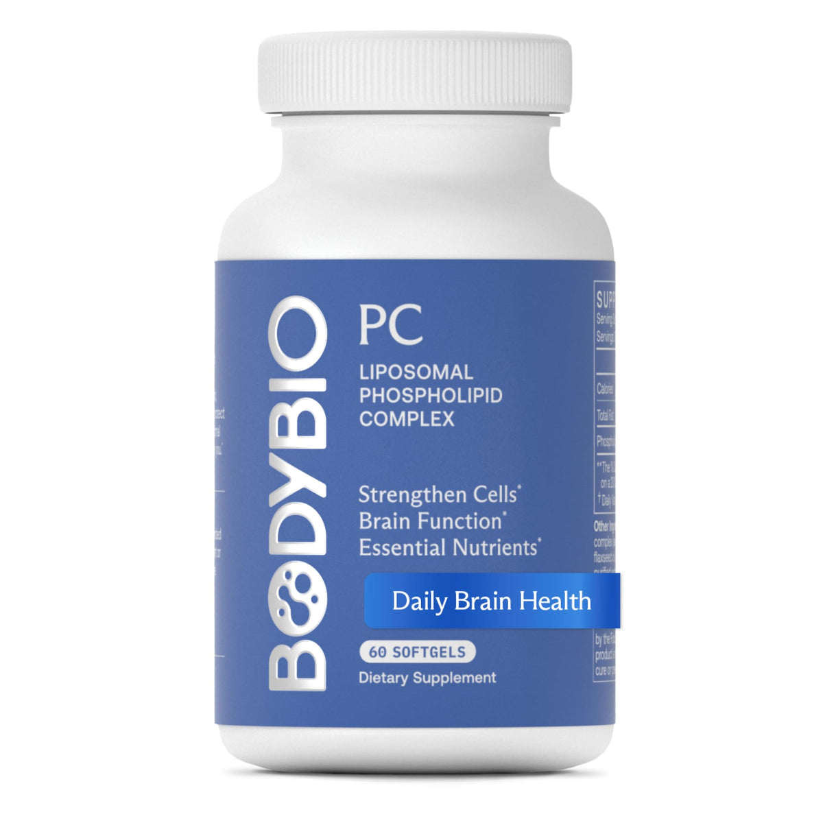BodyBio PC – botella de cápsulas para apoyo cognitivo diario