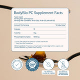 BodyBio PC etiqueta informativa con datos de calidad