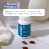 BodyBio PC: mano sosteniendo la botella para uso cómodo.