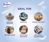 Bodyform Empaque a granel facilita donaciones para instituciones y albergues.
