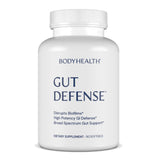 BodyHealth Gut Defense, vista cercana de la botella de cápsulas suaves, para apoyar la digestión.