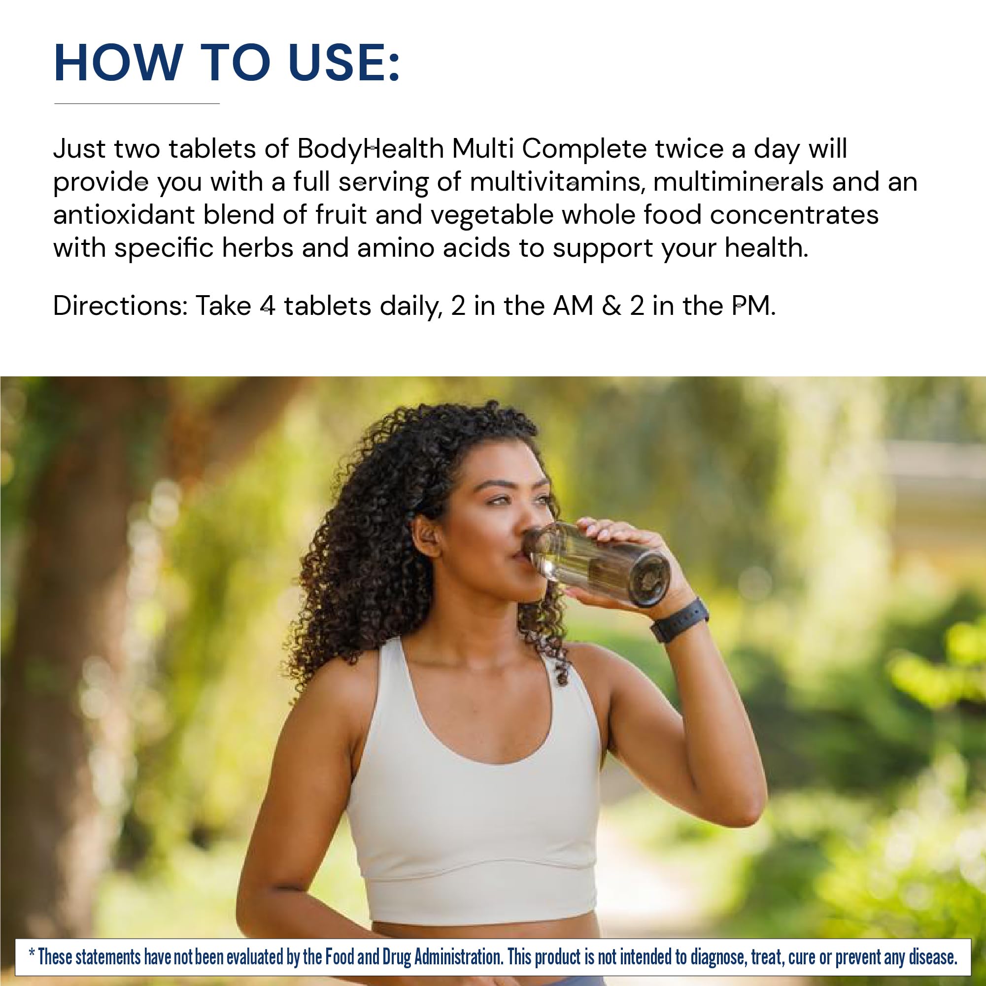 BodyHealth Multi Complete: detalle de ingredientes, incluye extractos vegetales