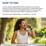 BodyHealth Multi Complete: detalle de ingredientes, incluye extractos vegetales