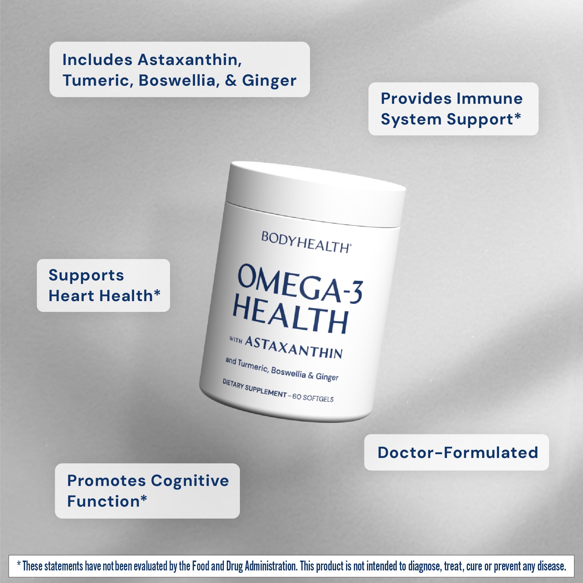 BodyHealth Omega3 cápsulas suaves, detalle de texturas para una ingestión fácil.