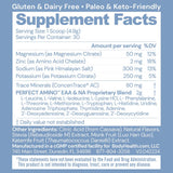 BodyHealth PerfectAmino Electrolytes, cucharada de polvo, preparación rápida para rehidratar durante el día.