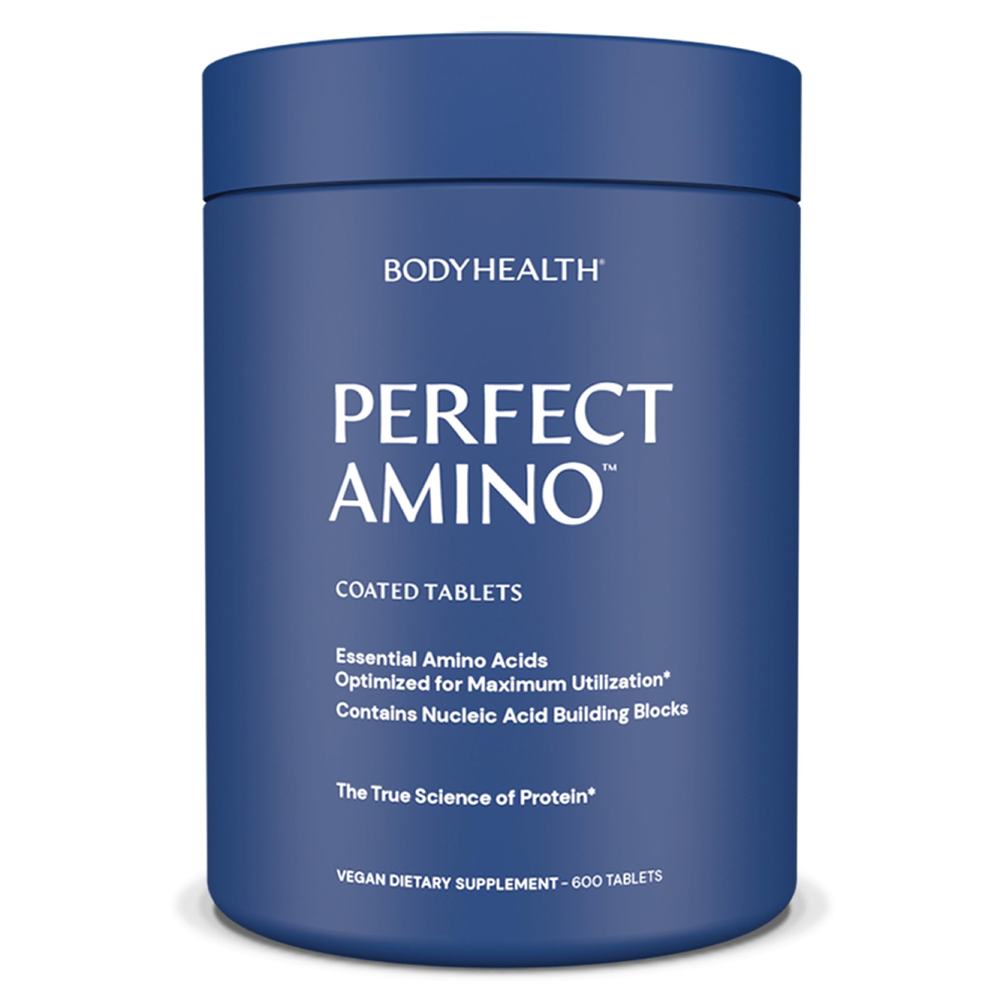 BodyHealth PerfectAmino tabletas fácil de tragar para uso diario.