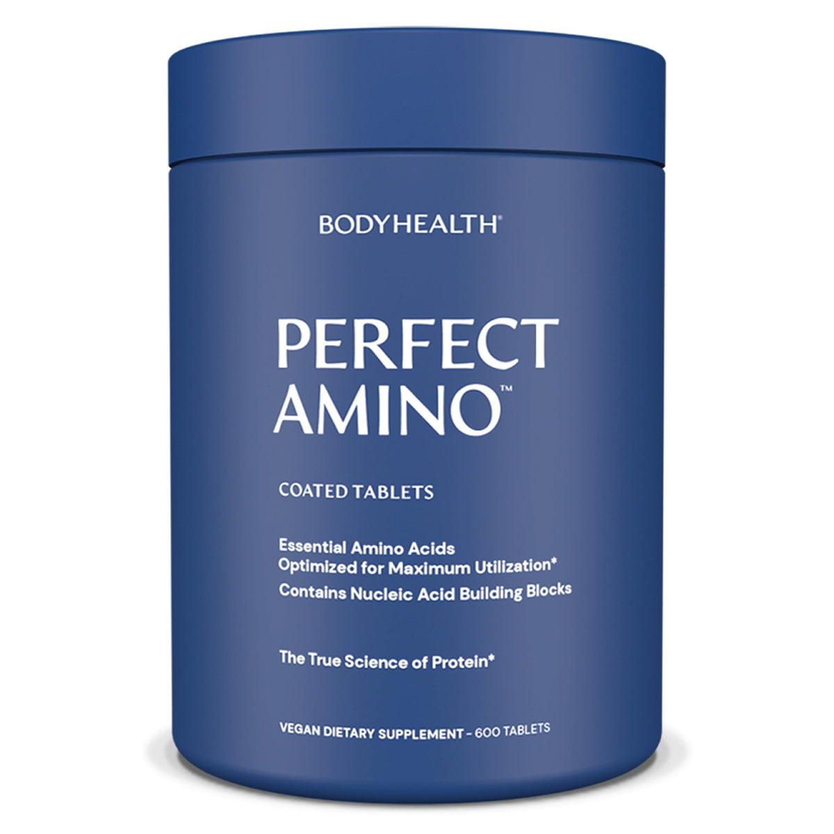 BodyHealth PerfectAmino tabletas fácil de tragar para uso diario.
