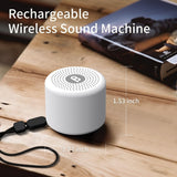 BodyHush mini máquina de ruido blanco recargable con batería de larga duración.