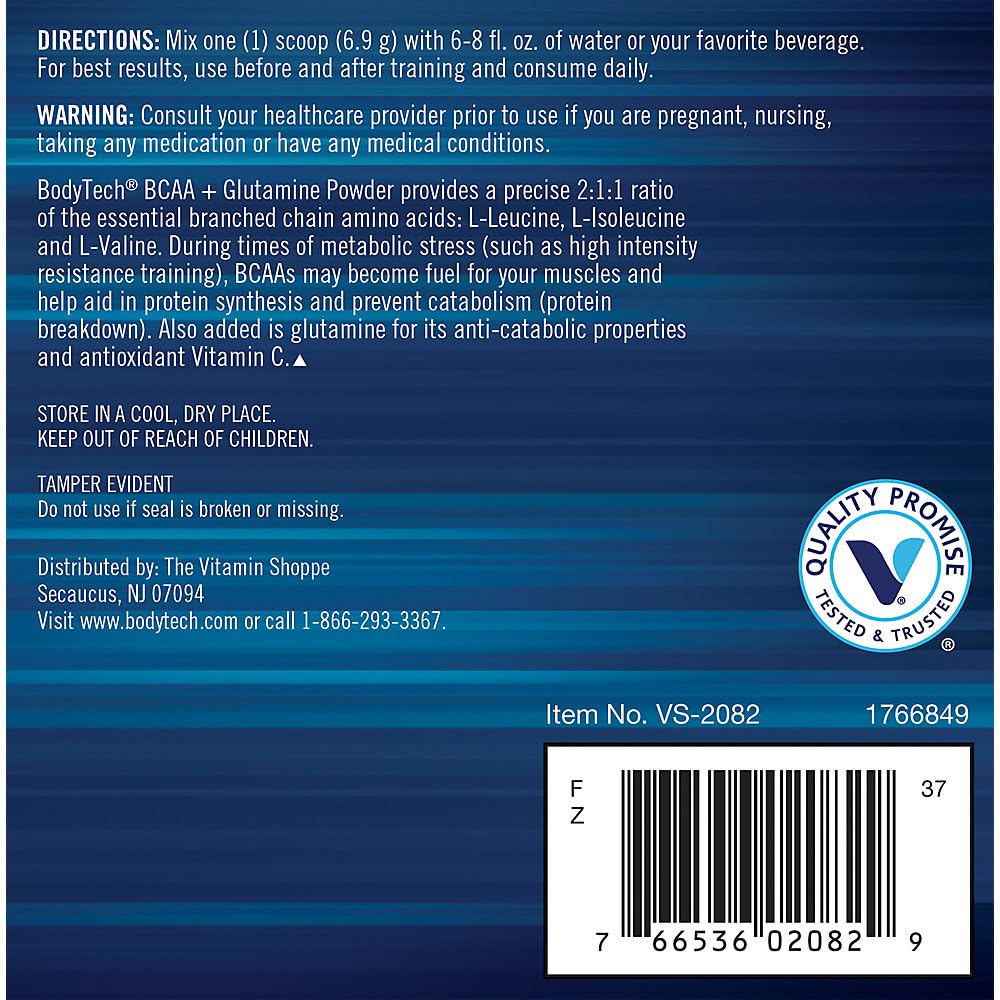 BodyTech BCAA Glutamina mezcla en shaker para mantener energía y rendimiento