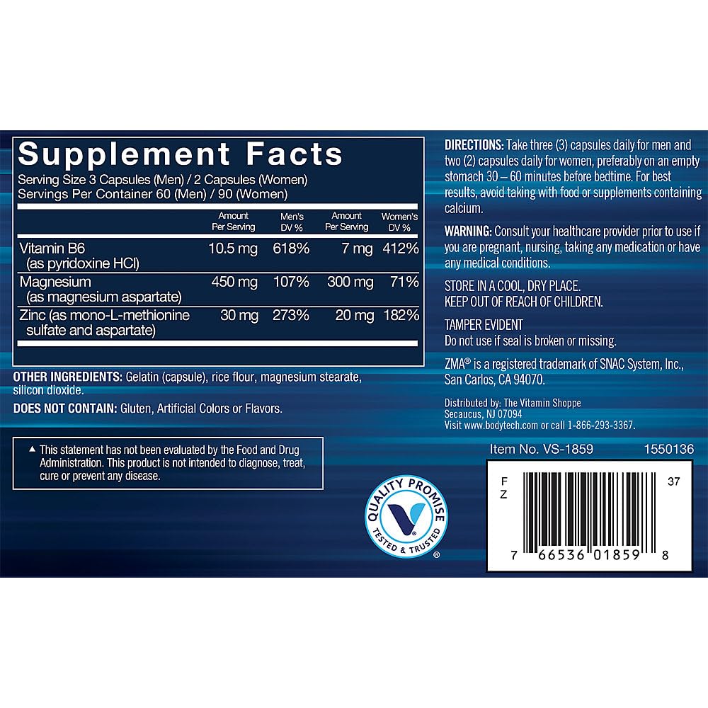 BodyTech ZMA Tech, cápsulas en blíster para suplementación diaria