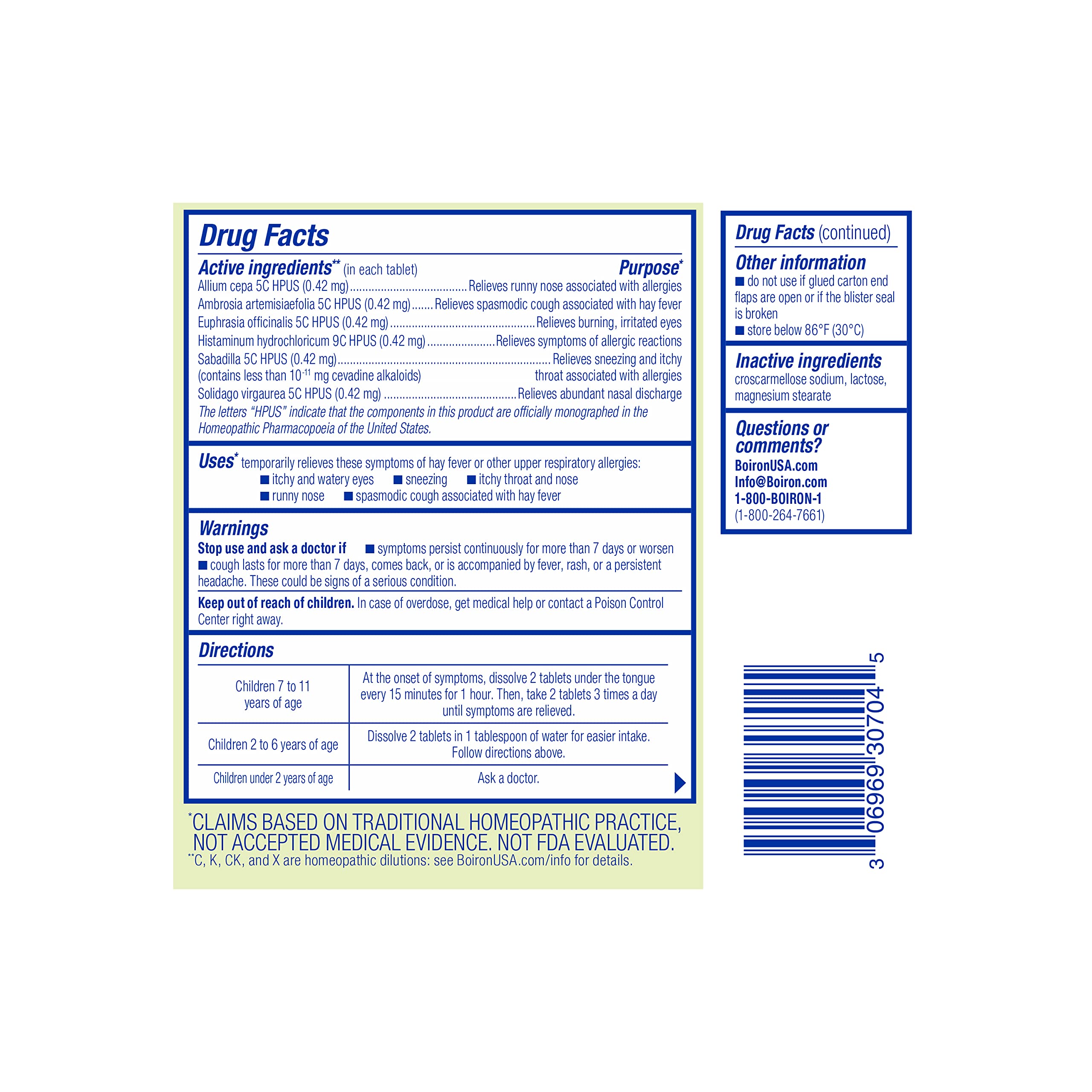 Boiron AllergyCalm Kids: sin interacciones conocidas con otros medicamentos.