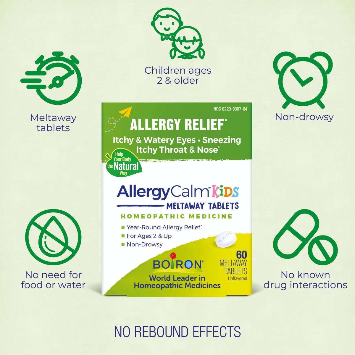 Boiron AllergyCalm Kids: tabletas sin gluten para tranquilidad de padres.