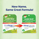 Boiron AllergyCalm Niños: pellets disolviéndose en boca para aliviar síntomas.