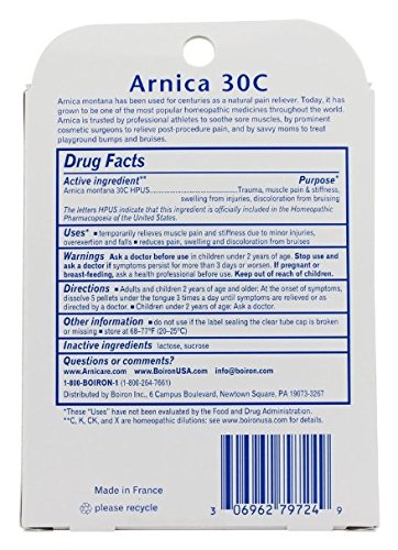 Boiron Arnica 30c, perlas diluidas para recuperación de molestias leves