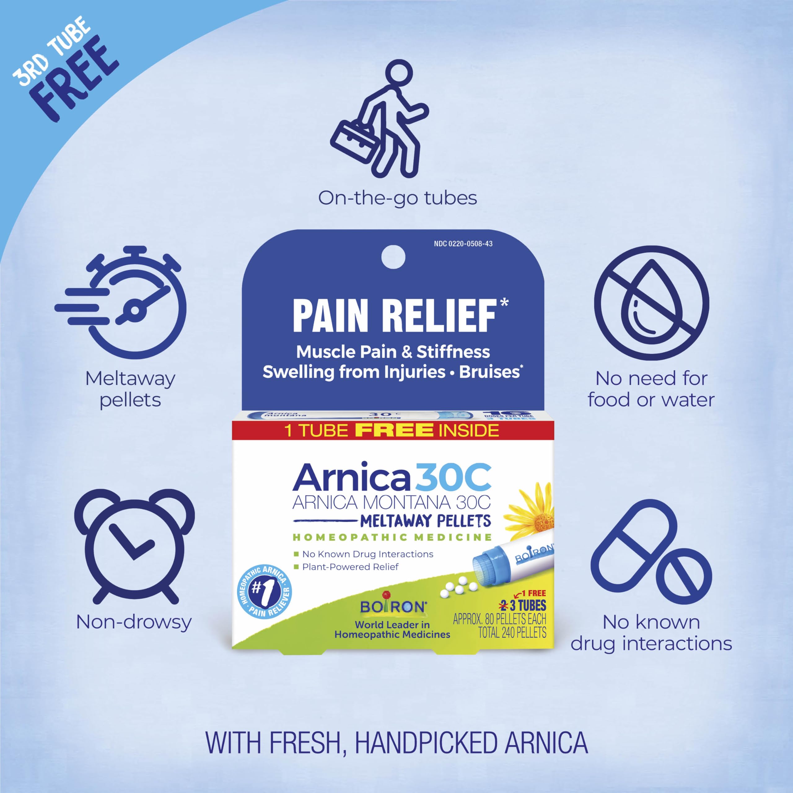 Boiron Arnica Montana 30C: bolitas para disoloración de moretones
