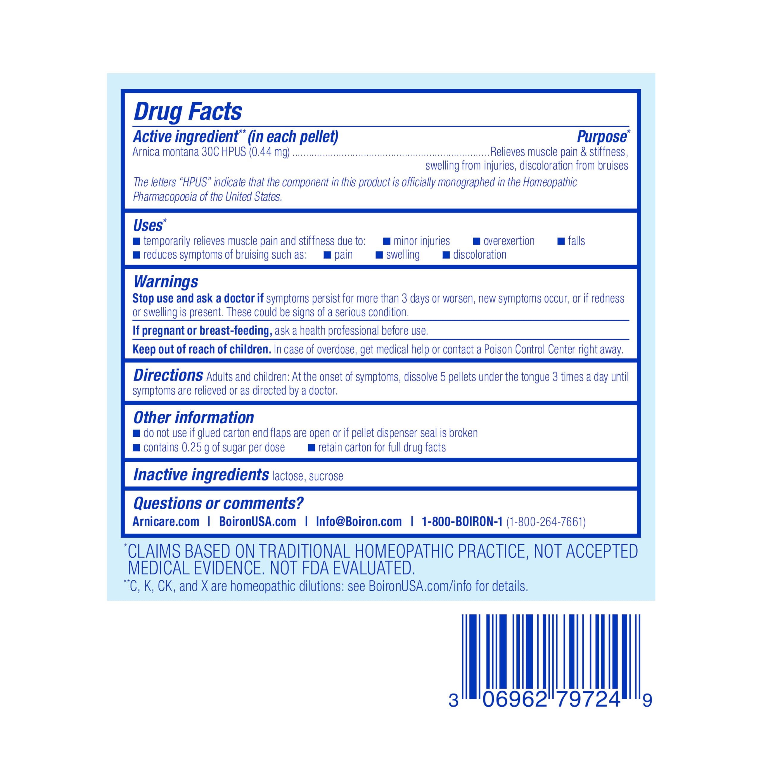 Boiron Arnica Montana 30C: para adultos y niños
