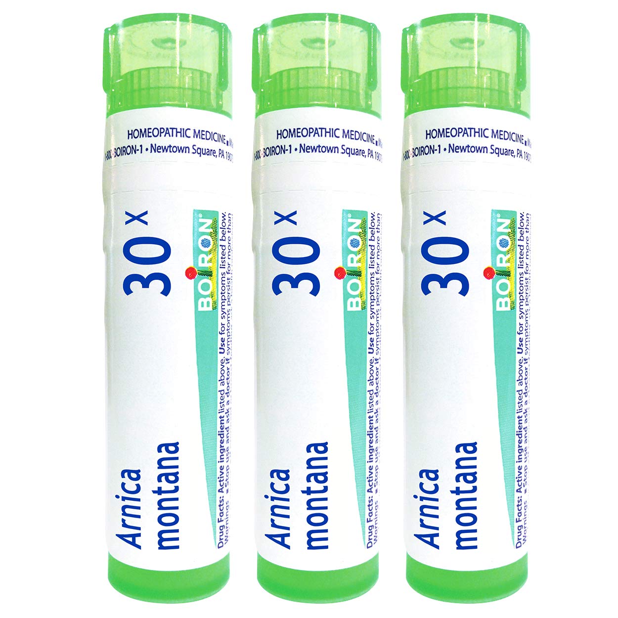 Boiron Arnica Montana 30X: perlas en tubo para alivio suave del dolor muscular.