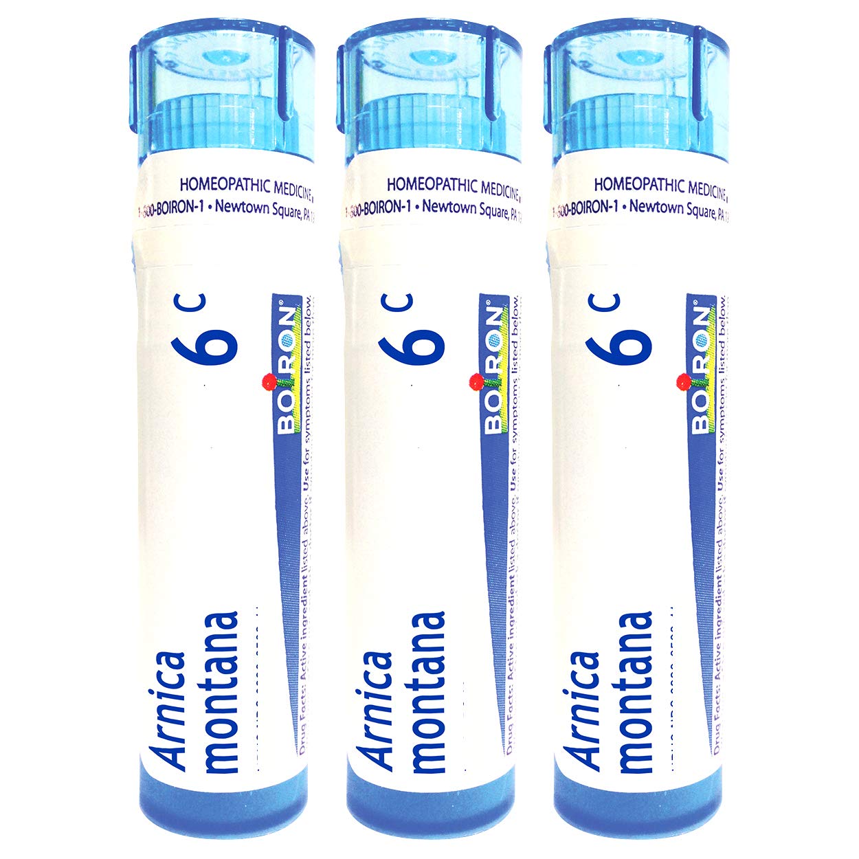 Boiron Arnica Montana 6C pellets en tubo, alivio suave del dolor muscular tras entrenar