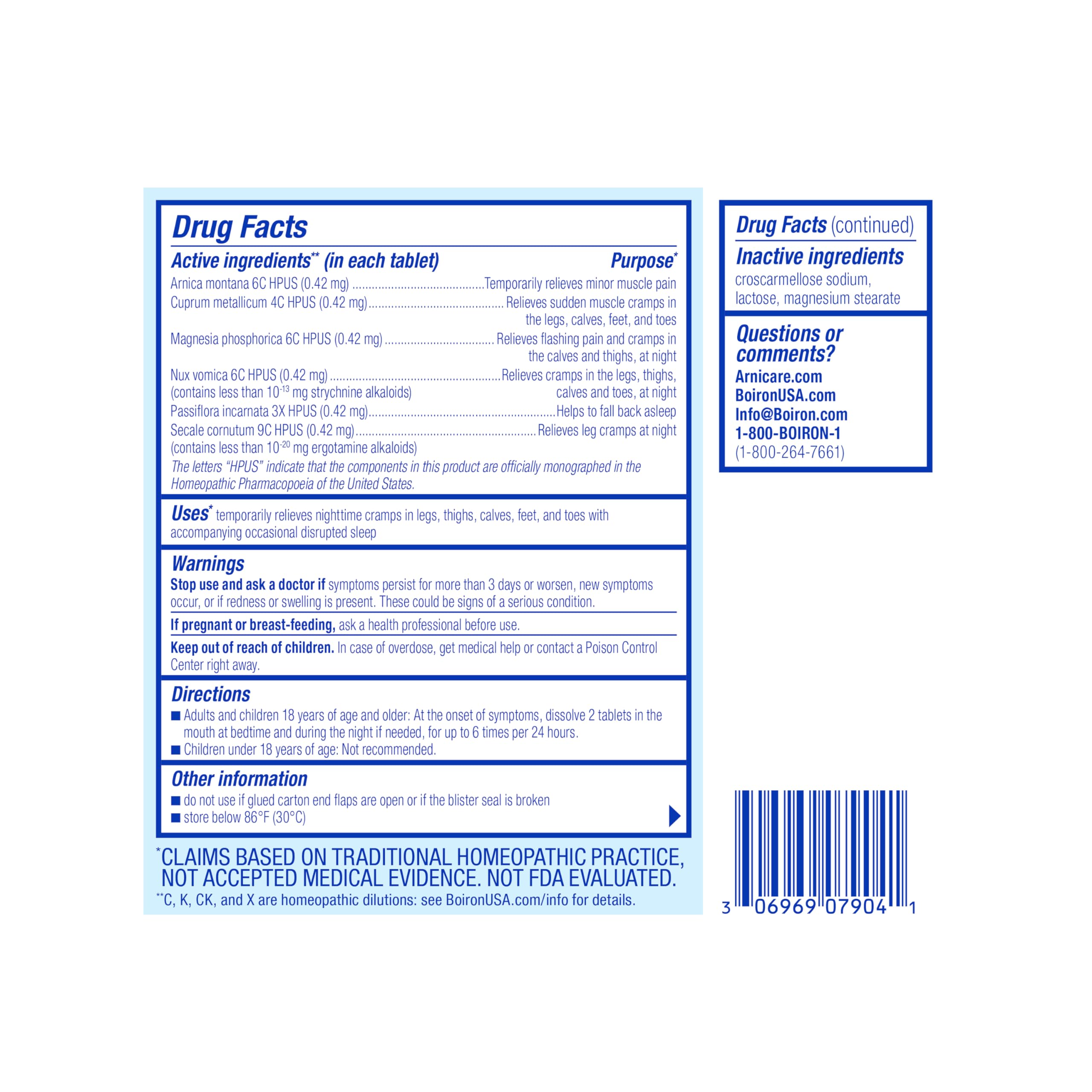 Arnicare Leg Cramps PM uso para adultos 18+