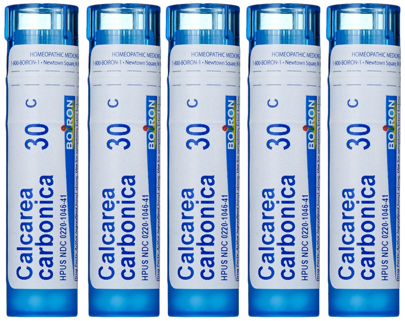 Boiron Calcarea Carbonica bolitas en tubo de 80 unidades, conjunto de 5 para uso doméstico seguro