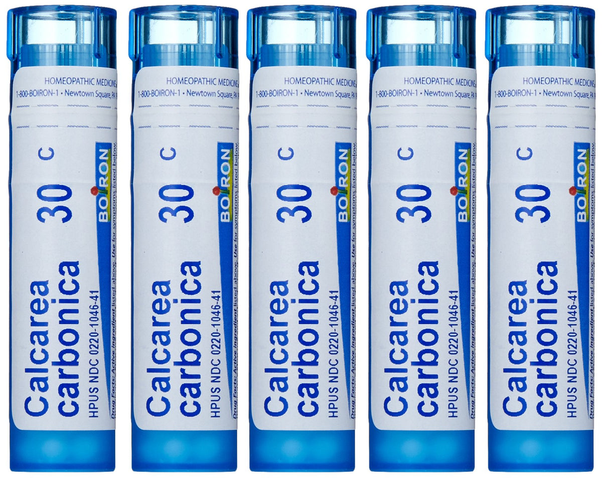 Boiron Calcarea Carbonica bolitas en tubo de 80 unidades, conjunto de 5 para uso doméstico seguro