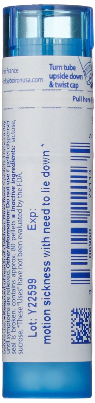 Boiron Cocculus Indicus 30C Etiqueta, medicina homeopática de uso OTC