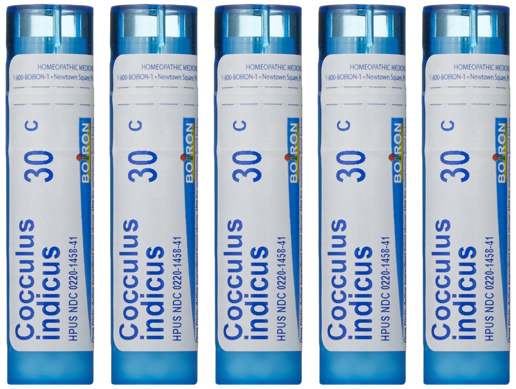 Boiron Cocculus Indicus 30C paquete de 5, estuche compacto para viaje