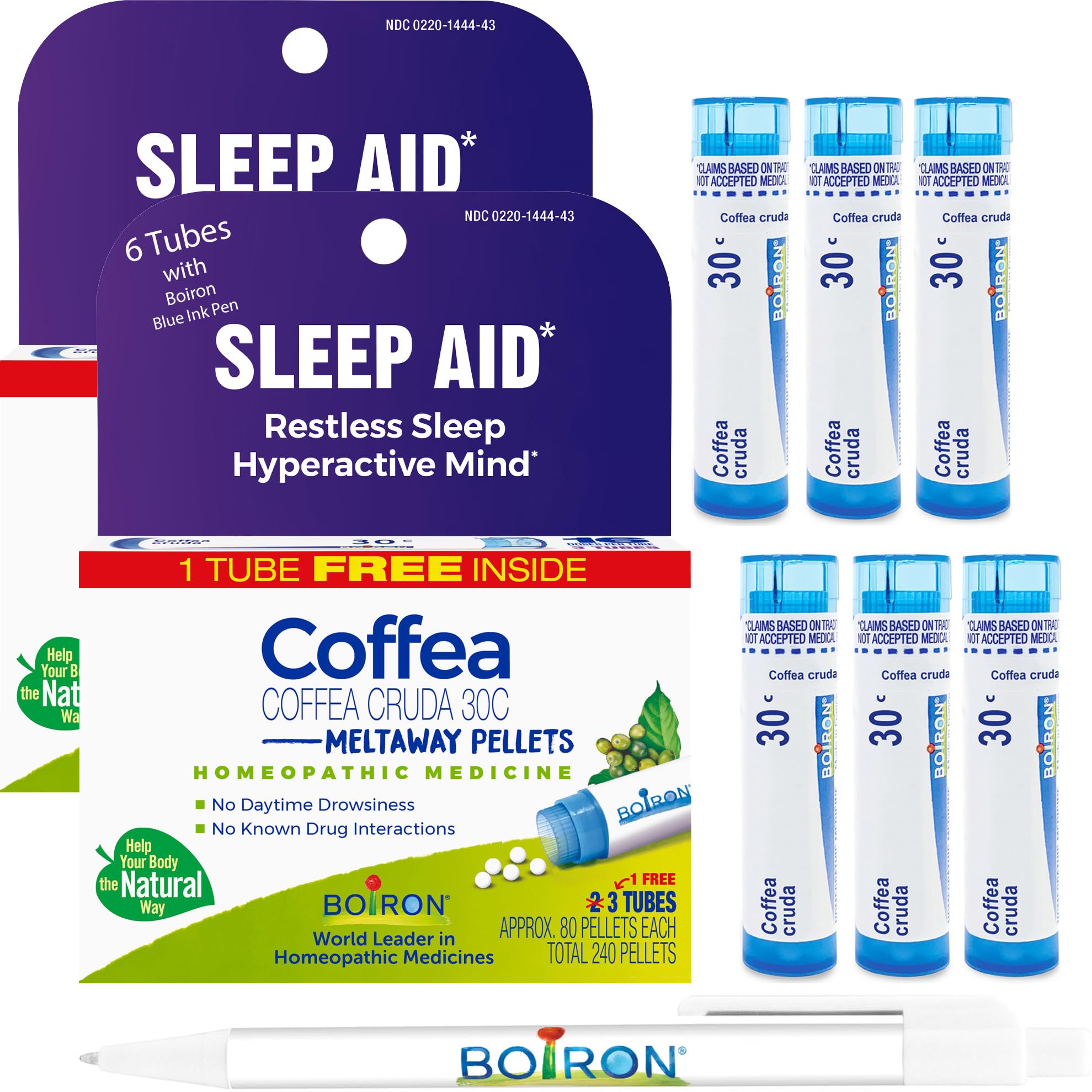 Boiron Coffea Cruda 30C: pellets sublinguales para promover descanso nocturno