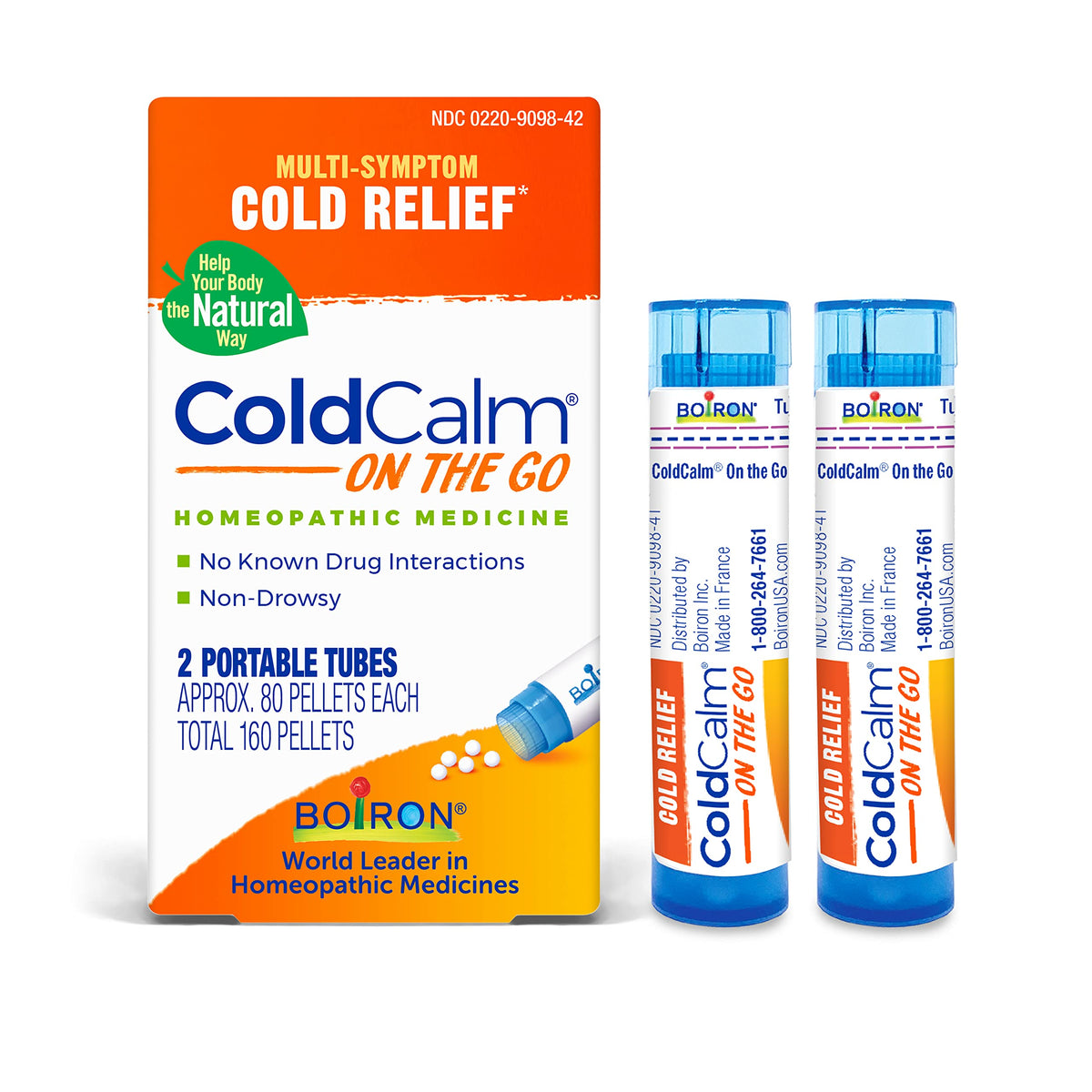 Boiron ColdCalm On the Go: pellets que se disuelven en la boca para alivio rápido.