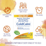 Boiron ColdCalm tableta disuelta bajo la lengua.
