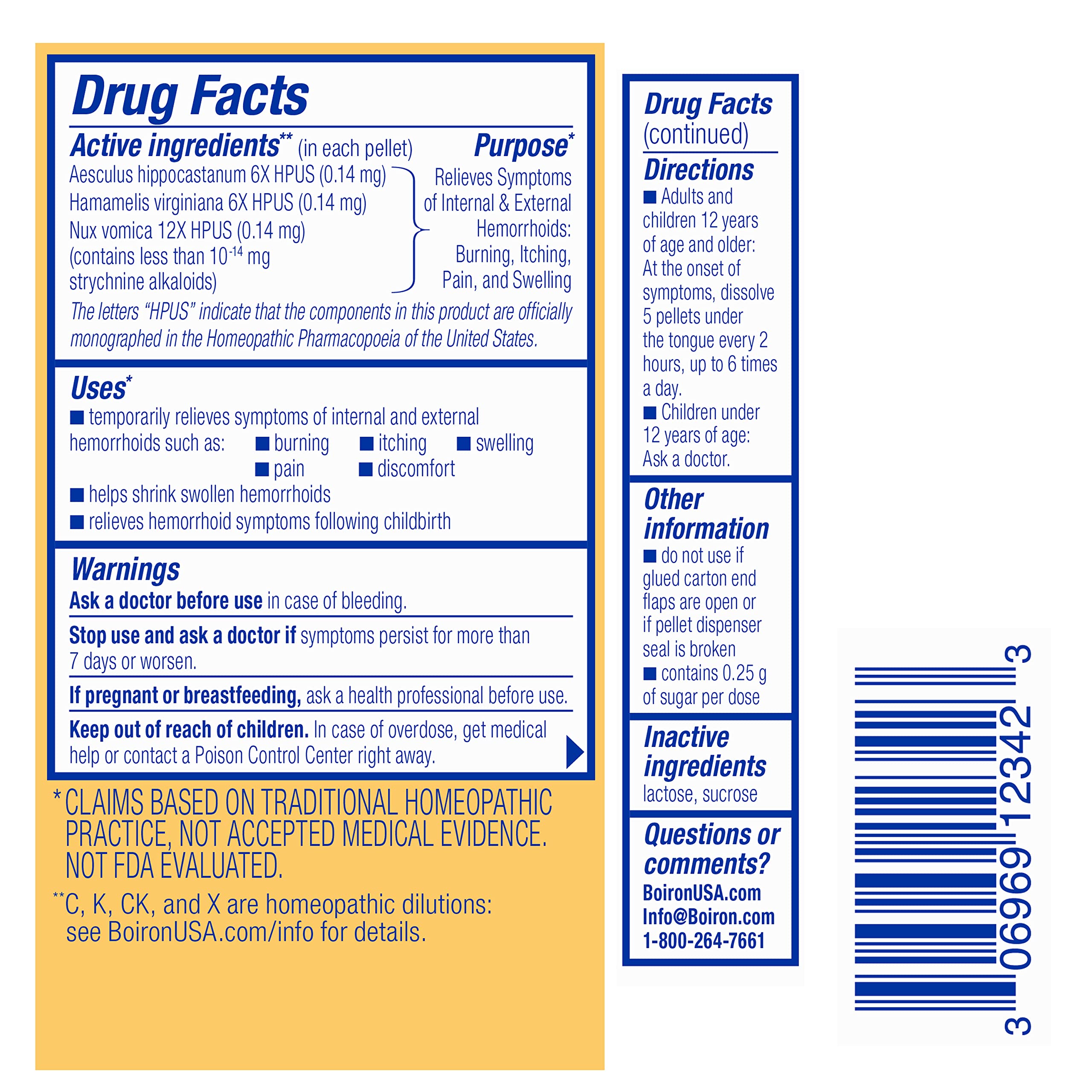 Boiron HemCalm: calidad cGMP y HPUS, respaldo de marca Boiron.