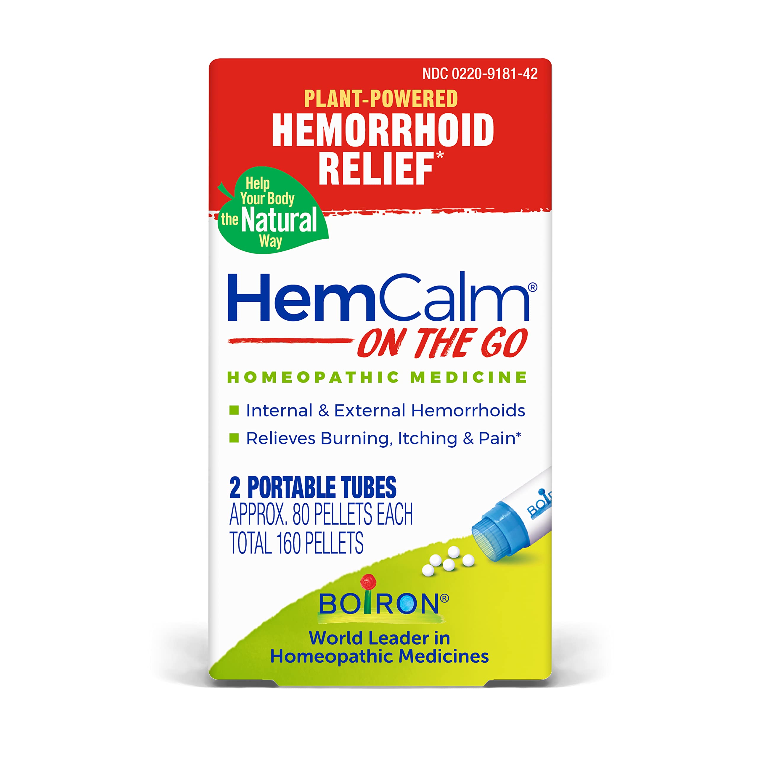 HemCalm para viajar: pellets portátiles que se funden en la boca para alivio discreto.