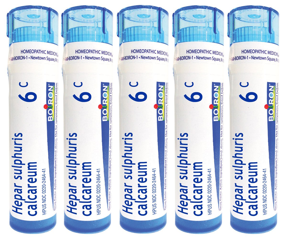 Boiron Hepar Sulphuris Calcareum 6C, pelletas, alivio suave de la tos sin somnolencia