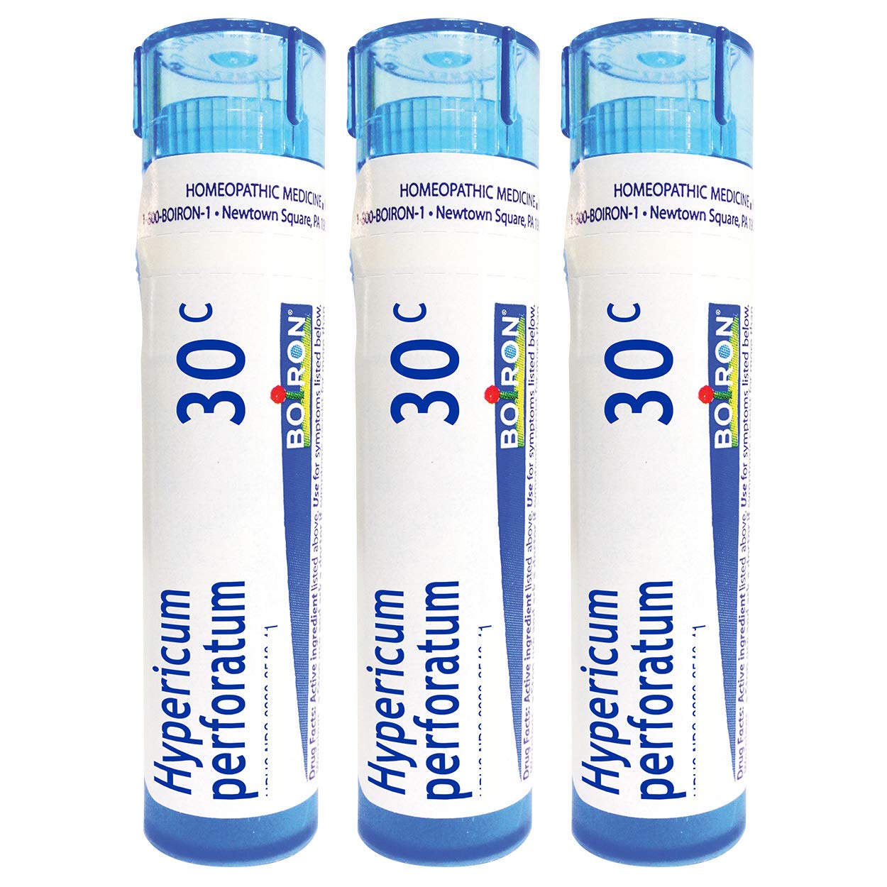 Boiron Hypericum perforatum 30c: paquete práctico de gránulos para uso diario.